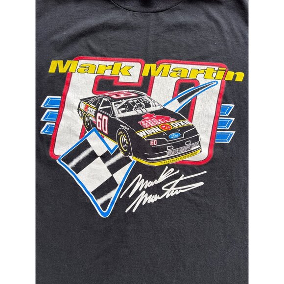 Vintage NASCAR Mark Martin #60 Racing Graphic Tee By Jerzees  Size L O3 - Picture 2 of 5